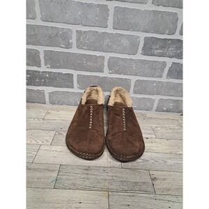 UGG Bettey Brown Suede Shearling Lining Slip On Clog Shoes Women's Size 8